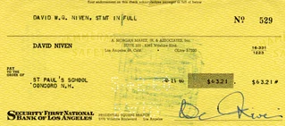 David Niven autograph