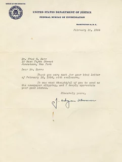 J. Edgar Hoover autograph