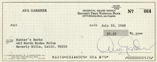 Ava Gardner autograph