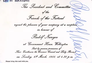 Rudolf Nureyev autograph