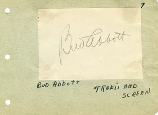 Bud Abbott autograph