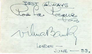 La Rocque & Banky autograph