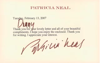 Patricia Neal autograph