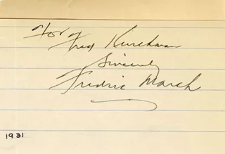 Fredric March autograph