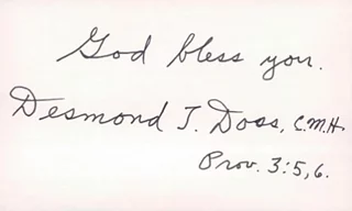 Desmond Doss autograph