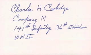 Charles H. Coolidge autograph