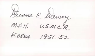 Duane E. Dewey autograph