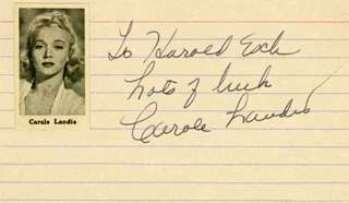 Carole Landis autograph