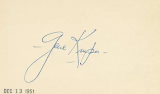 Gene Krupa autograph
