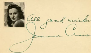 Jeanne Crain autograph