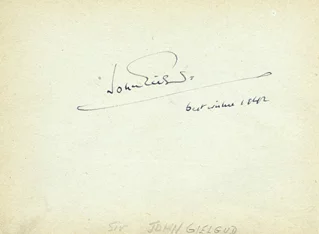 John Gielgud autograph
