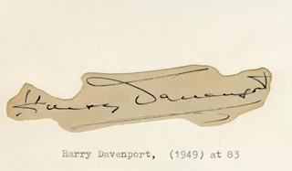 Harry Davenport autograph
