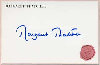 Margaret Thatcher autograph
