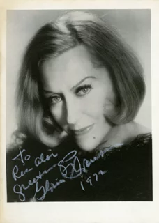 Gloria Swanson autograph