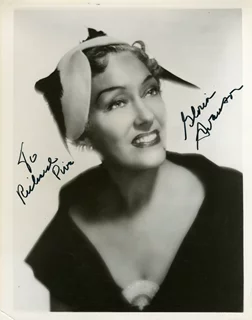 Gloria Swanson autograph