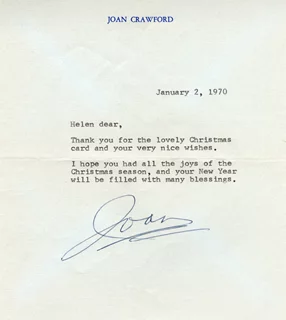 Joan Crawford autograph