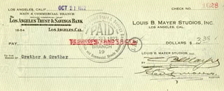 Louis B. Mayer autograph