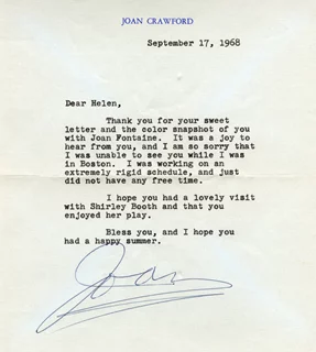 Joan Crawford autograph