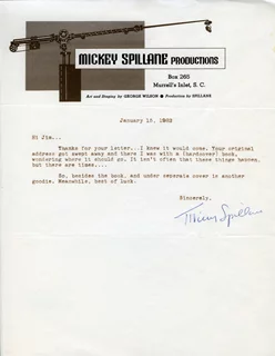 Mickey Spillane autograph
