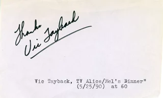 Vic Tayback autograph