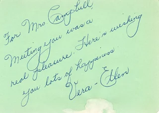 Vera-Ellen autograph