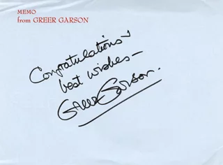 Greer Garson autograph