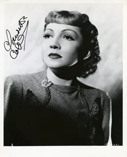 Claudette Colbert autograph