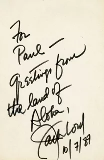 Jack Lord autograph