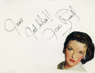 Jane Russell autograph
