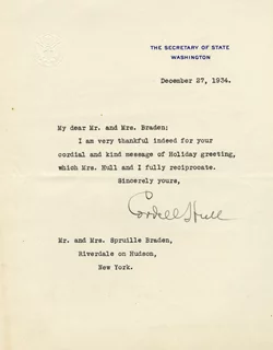 Cordell Hull autograph