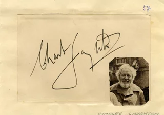 Charles Laughton autograph