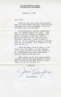 Joan Crawford autograph