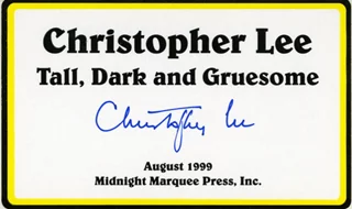 Christopher Lee autograph