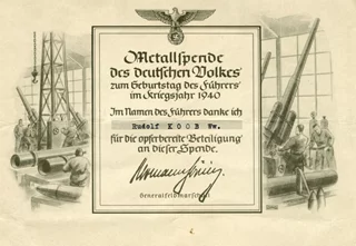 Third Reich autograph