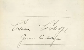 Calvin & Grace Coolidge autograph