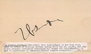 Fiorello La Guardia autograph