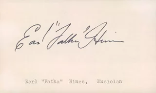 Hines, Earl 'Fatha' autograph