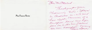 Frances Bavier autograph