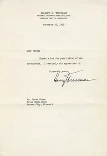 Harry Truman autograph