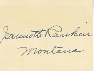 Jeannette Rankin autograph