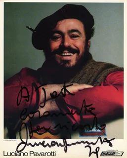 Luciano Pavarotti autograph