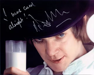 Malcolm McDowell autograph
