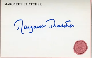 Margaret Thatcher autograph