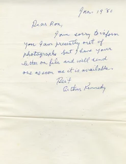 Arthur Kennedy autograph