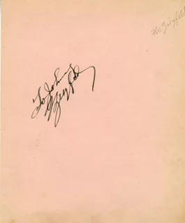 Florenz Jr. Ziegfeld autograph