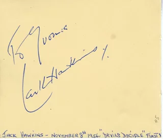 Jack Hawkins autograph