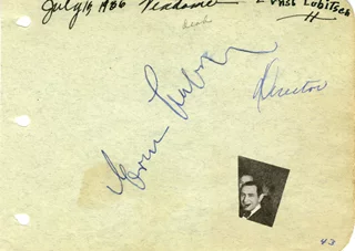 Ernst Lubitsch autograph
