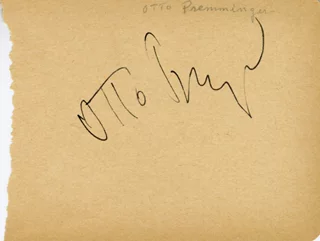 Otto Preminger autograph