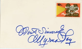 Myrna Loy autograph
