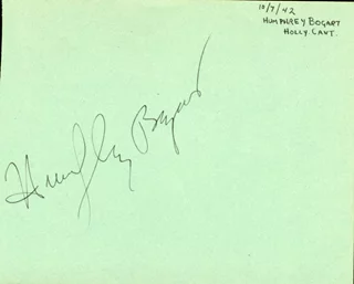 Humphrey Bogart autograph
